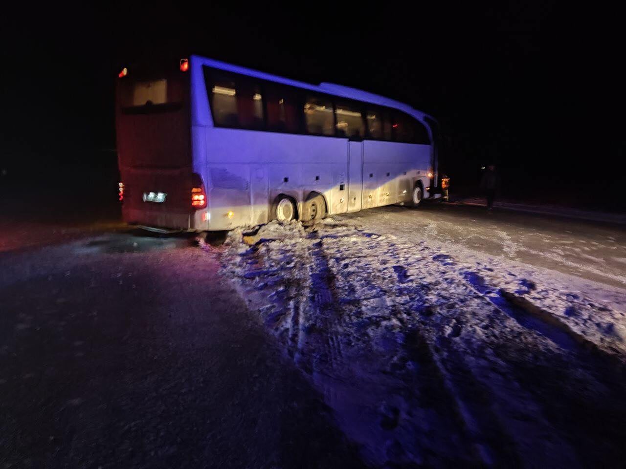 На запорожской трассе автобус с иностранцами застрял на трассе